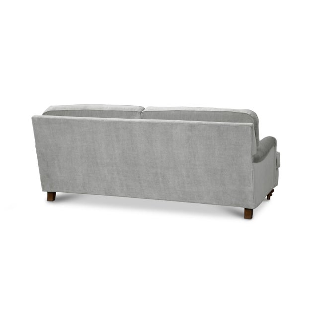 Casa Cosima Casa Cosima Emily English Roll Arm Cotton Velvet Grey Sofa For Sale - Image 4 of 4