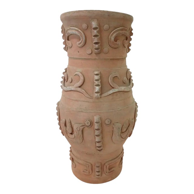 Primitive Clay Vase From Nepal For Sale