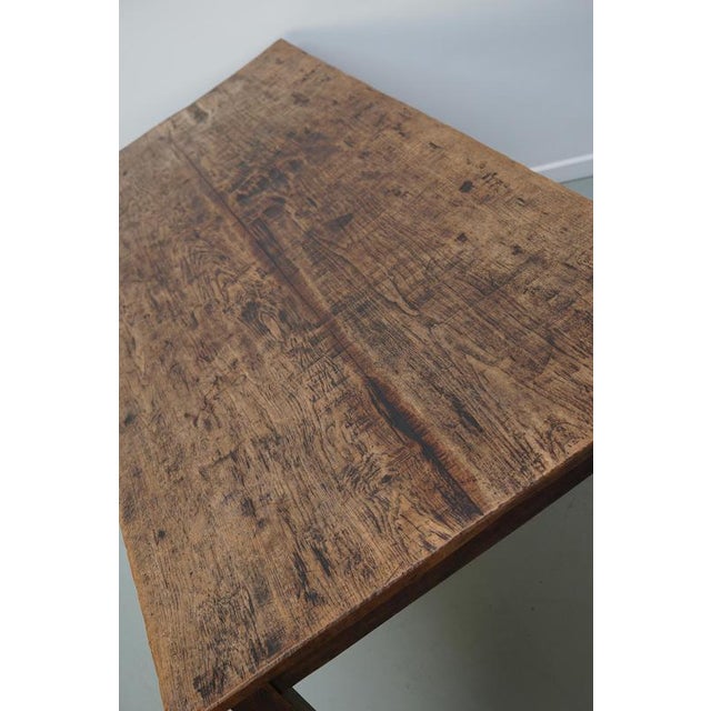 Antique Early 20th Century Dutch Rustic Oak Farmhouse Dining Table For Sale - Image 17 of 18