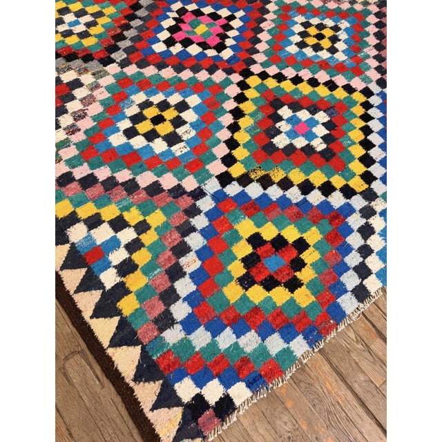 This is a striking and highly authentic room-sized antique Turkish Village Kilim, Dating back to circa 1940, this vintage...