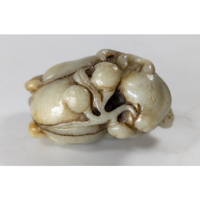 Gemstone 20th Century Chinese Qing Style Nephrite Jade Carving of Boys and Ram For Sale - Image 7 of 13