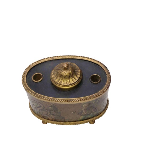 Wood Antique French Chinoiserie Inkwell For Sale - Image 7 of 10