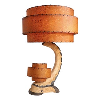 1950s Mid-Century Modern Plaster Table Lamp For Sale