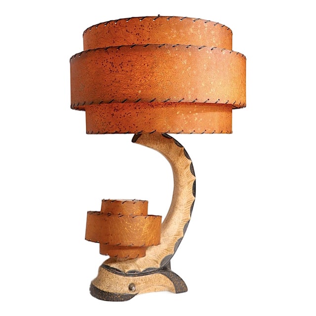 1950s Mid-Century Modern Plaster Table Lamp For Sale