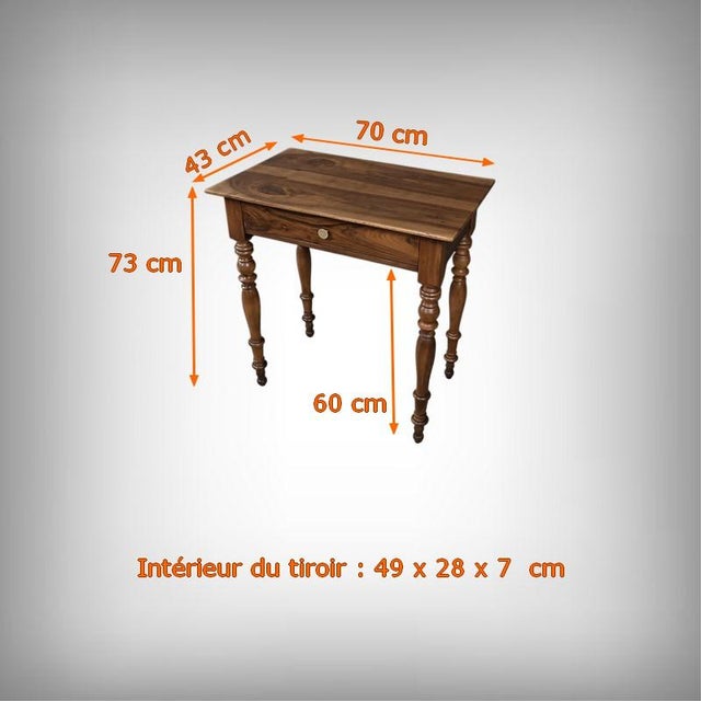 Small Louis Philippe Style Walnut Desk, 19th Century For Sale - Image 14 of 15