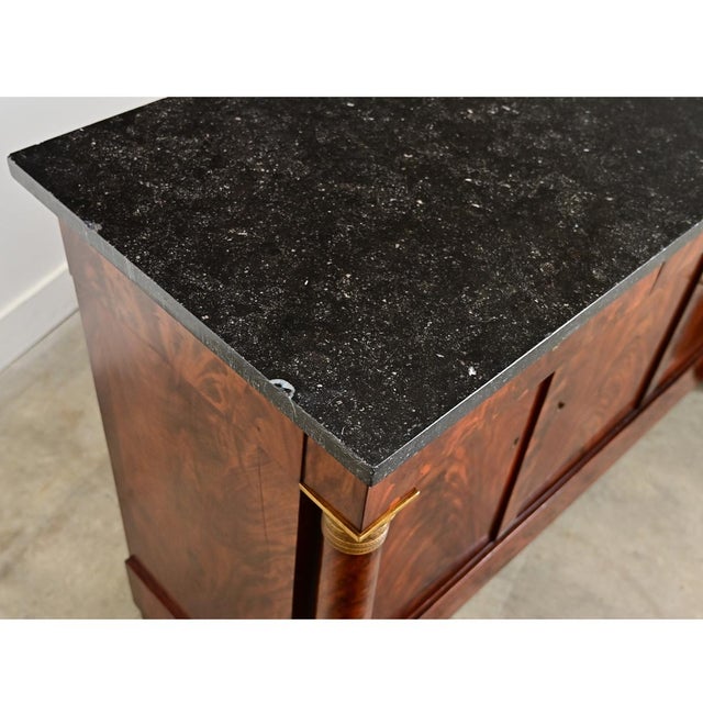 Brown French 19th Century Mahogany Empire Enfilade with Marble Top For Sale - Image 8 of 13