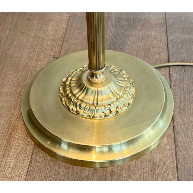 1970 Neoclassical Style Brass Floor Lamp With Removable Reflector For Sale - Image 9 of 12