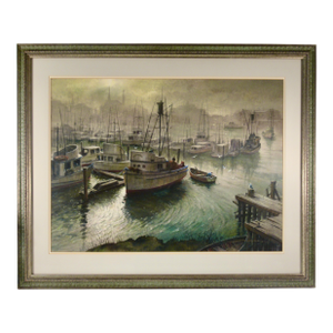 Albert Bechely Crundall Evening Fog, Moss Landing, California 1970 Painting