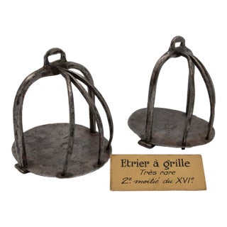 Late 16th Century - French Iron Grilled Stirrups For Sale