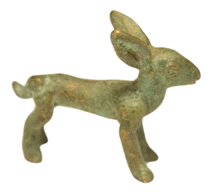 Vintage African Oxidized Bronze Hare