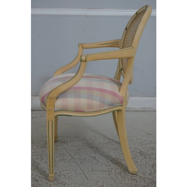 English Pair Smith & Watson Adam Style Cane Back Armchairs For Sale - Image 3 of 12