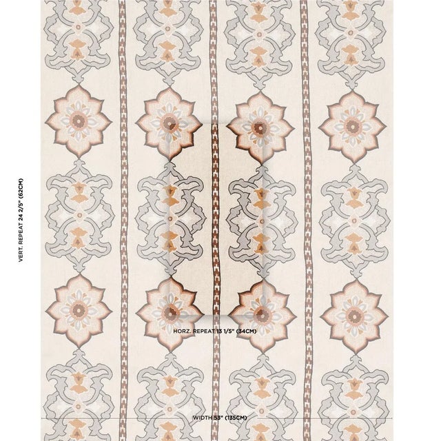 This exotic beauty is printed by hand on a linen-jute ground and embellished with hand-guided embroidery. A unique...