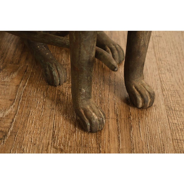 Egyptian Revival Bronze Pair Of Seated Cat Garden Sculptures For Sale - Image 9 of 18