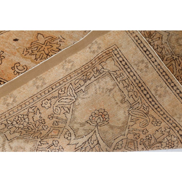 Authentic 19th Century Indian Amritsar Beige Brown Handmade Wool Rug For Sale In New York - Image 6 of 9