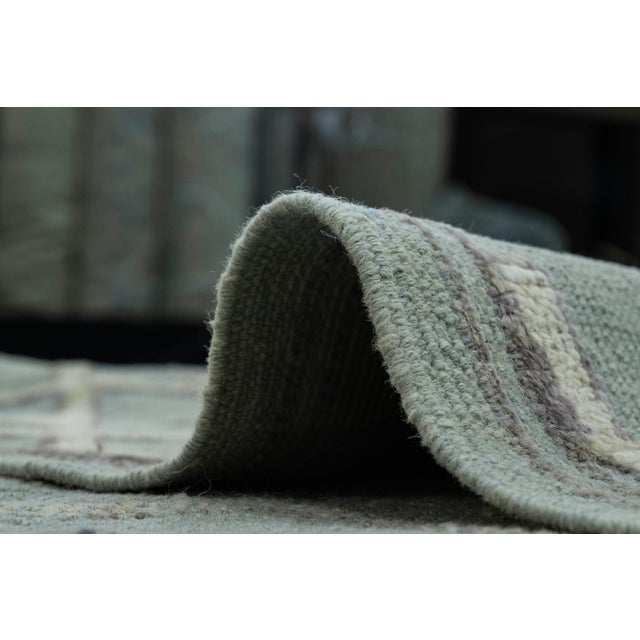 Blue Turkish Oushak Runner Rug 2'10" x 14'4" #17877 For Sale - Image 8 of 8