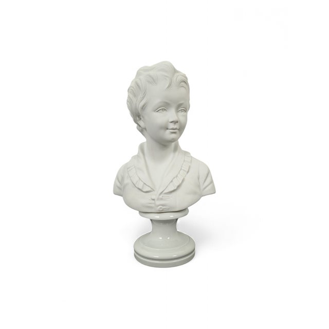 White White Bust of a Boy in Limoges Porcelain For Sale - Image 8 of 8