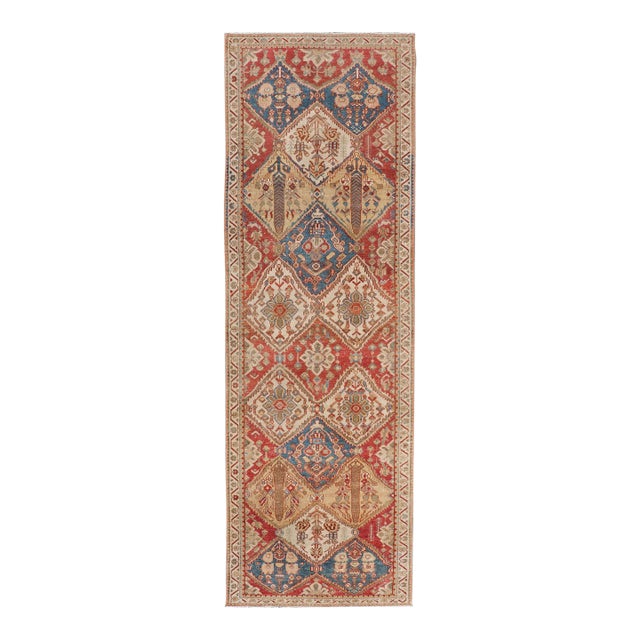 Antique Bakhtiari Persian Wide Runner in Garden Design by Keivan Woven Arts For Sale