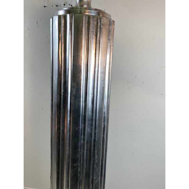 1980s Art Deco Revival Wood Torches - a Pair For Sale - Image 5 of 11