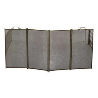 Minimalist Gold Foldable Fireplace Screen, 1950s For Sale