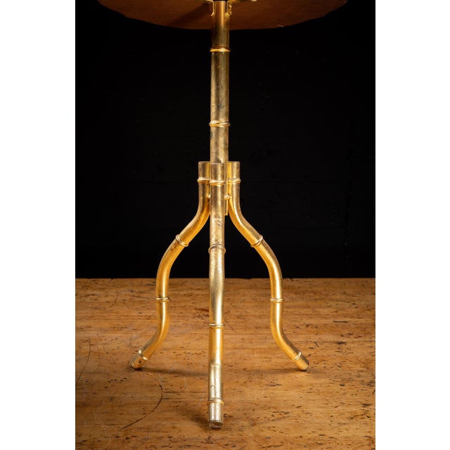 Mid 20th Century Pair of After-Maison Bagues Faux Bamboo Side Tables With Magazine Rack For Sale - Image 12 of 16