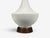 Wood 1950s American Modern, Large Table Lamps, Porcelain, Walnut, Brass For Sale - Image 7 of 12