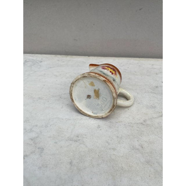 1900 - 1909 Small French Majolica Pitcher Creamer Circa 1900 For Sale - Image 5 of 6