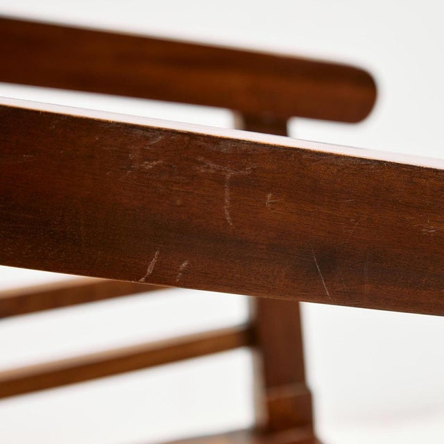 Wood Beech and Rattan Armchair, 1970s For Sale - Image 7 of 18