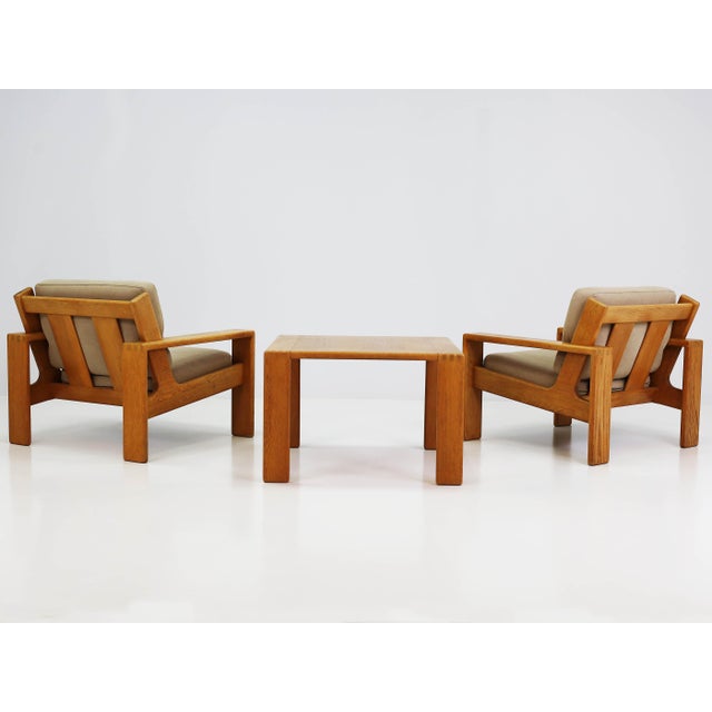 Bonanza Armchairs and Coffee Table in Oak by Esko Pajamies for Asko, Finland, 1966, Set of 3 For Sale - Image 4 of 18
