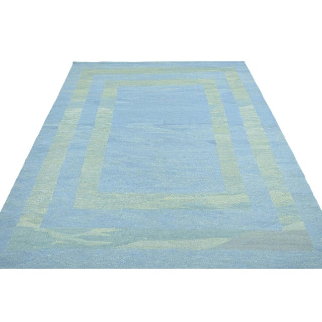 Modern Modern Handwoven Geometrical Kilim Rug, 2000s For Sale - Image 3 of 9