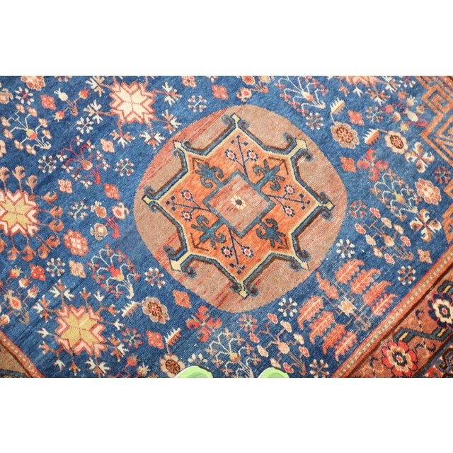 Early 20th Century Blue 20th Century Khotan Antique Gallery Rug - 6'10" x 13'2" For Sale - Image 5 of 8