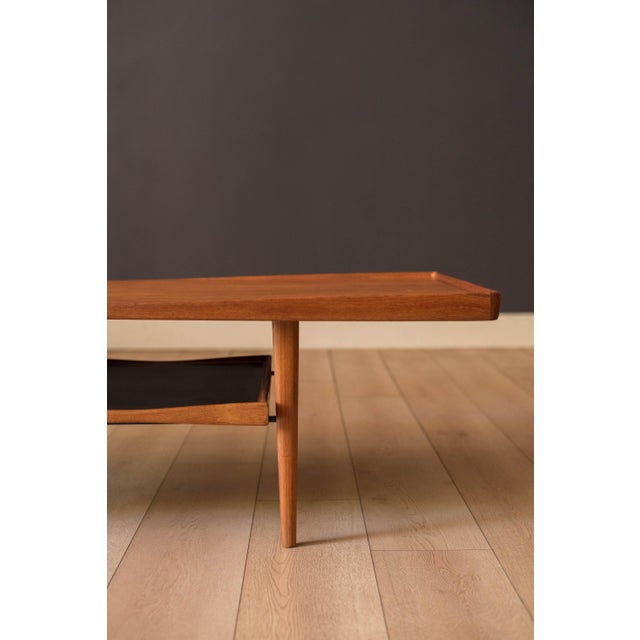 Mid-Century Modern Vintage Danish Teak Two-Tier Coffee Table by Poul Jensen for Selig For Sale - Image 3 of 18