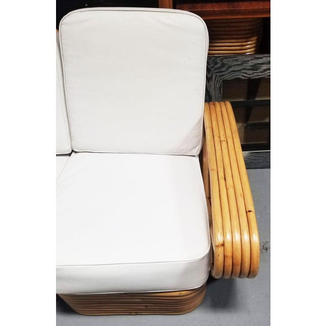 1940s Restored Rattan Five Strand Square Pretzel Sofa & Lounge Chair, 2 Pieces For Sale - Image 10 of 11