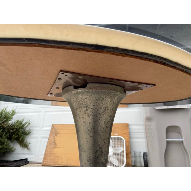 Black Vintage Mid Century Modern Smoked Glass Chromcraft Oval Tulip Table For Sale - Image 8 of 12