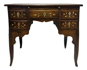 Antique Italian Desk With Bone Marquetry