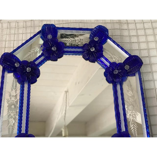 Italian Venetian Octagonal Murano Glass Wall Mirror by Simoeng For Sale - Image 7 of 9