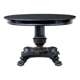 19th Century Blackened Oval Center Table, 1890s For Sale