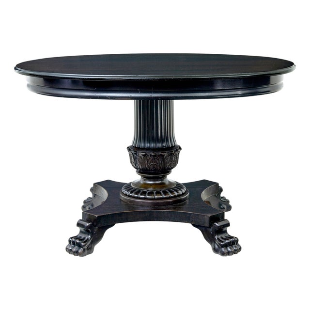 19th Century Blackened Oval Center Table, 1890s For Sale