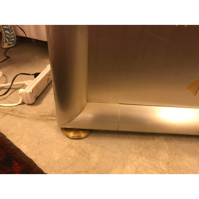 Metal Pierced-Cut Aluminum and Brass, 2 Panel Folding Sceen For Sale - Image 7 of 9