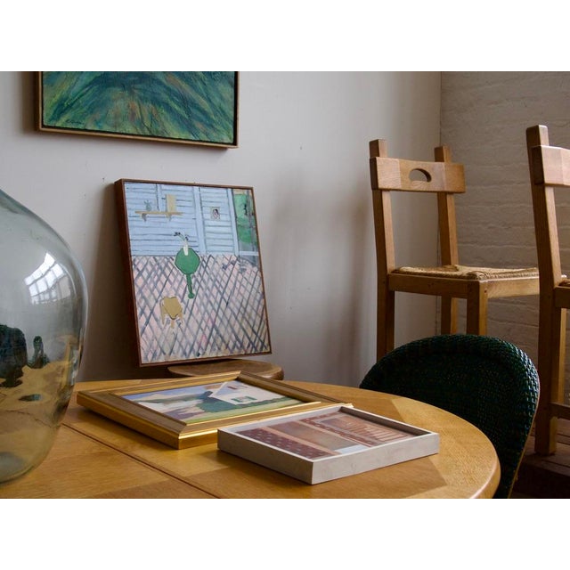 An incredibly charming oil painting depicting a colorful outdoor vignette by artist Alan Peters (New York, 1944 - 2023)....