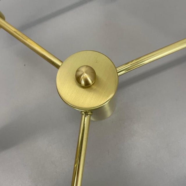 Italian Space Age Brass Ceiling Sconce in the style of Stilnovo, Italy, 1970s For Sale - Image 12 of 18