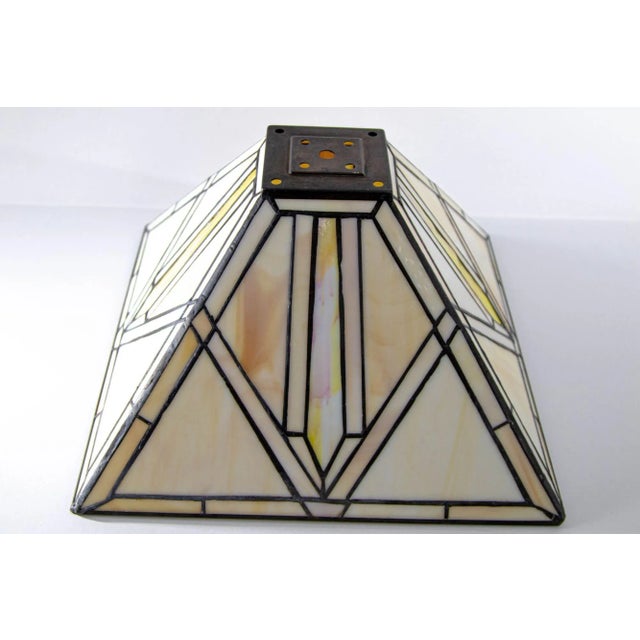 Vintage Arts & Crafts Mission Frank Lloyd Wright Style Stained Glass