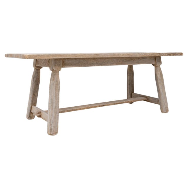 20th Century Belgian Oak Dining Table With Splayed Legs For Sale - Image 10 of 18