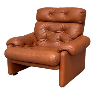 Vintage Coronado Lounge Chair in Cognac Leather by B&B Italia, Italy, 1960s For Sale