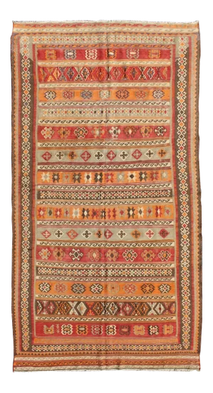 1930's Vintage Moroccan Kilim Rug 5'0 X 9'10