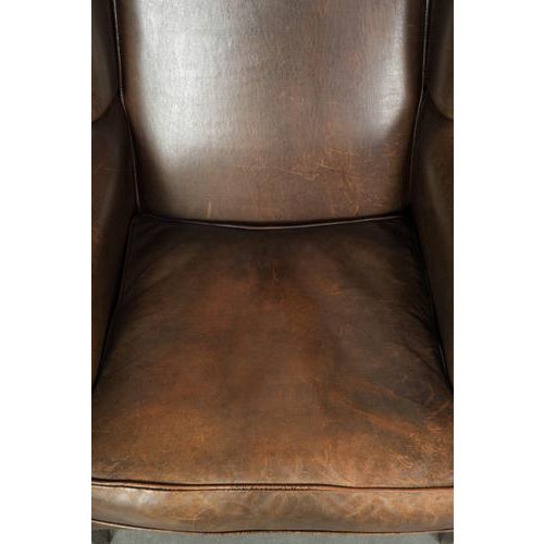Large Club Chair in Sheepskin Leather For Sale - Image 6 of 12