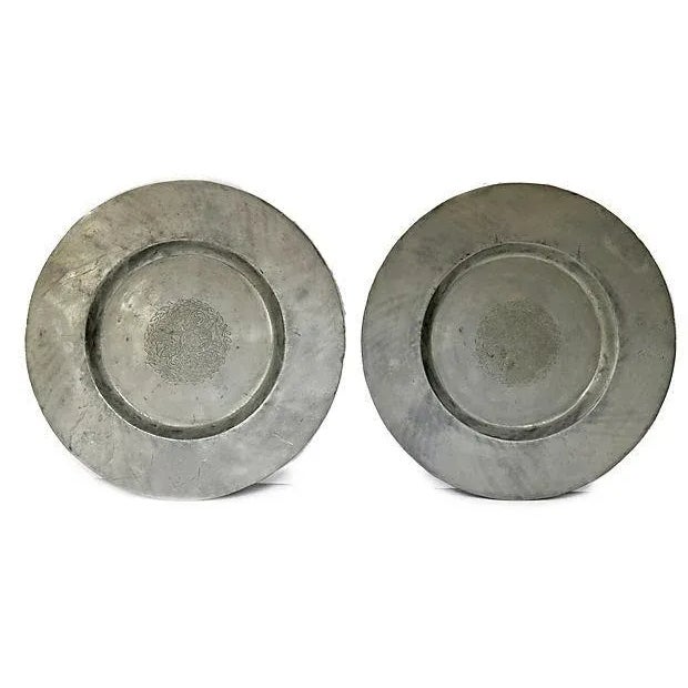 Farmhouse 19th Century French Pewter Chargers - a Pair For Sale - Image 3 of 3