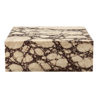 Square Marble Coffee Table in Calacatta Viola Marble by Andrea Grasso For Sale