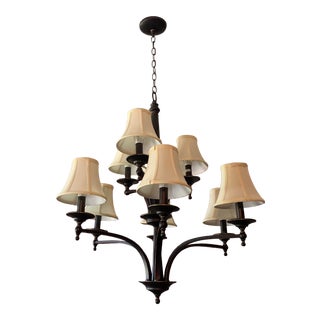 Visual Comfort Thomas O'Brien Reed 9-Light 29" Bronze Chandelier For Sale