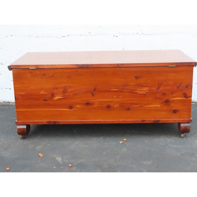 Early 1900s Solid Cedar Hope Chest Blanket Trunk Bench 6658 For Sale In Miami - Image 6 of 16