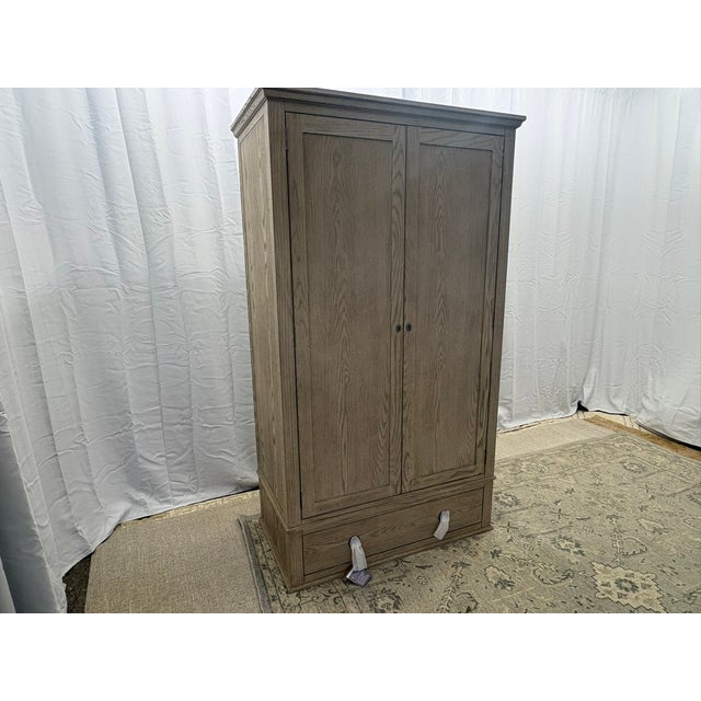 Rh Maison Armoire (Wardrobe or Media) – Light Oak Solid Hardwood Construction | French-Inspired Design | Pewter Hardware For Sale - Image 15 of 18